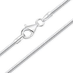 DTPsilver® 925 Sterling Silber Robuste Halskette/Schlangenkette - Karabinerverschluss - Breite: 2 mm - Länge: 61 cm von DTPsilver