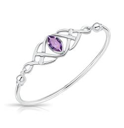 DTPsilver -Damen Armreif/Armbänder 925 Sterling Silber - Keltische Dreifaltigkeitsknoten - keltischen Kollektion - Amethyst von DTPsilver