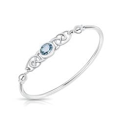 DTPsilver -Damen Armreif/Armbänder 925 Sterling Silber - Keltische Dreifaltigkeitsknoten - keltischen Kollektion - Blautopas von DTPsilver