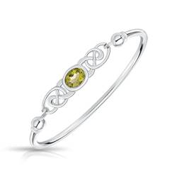 DTPsilver -Damen Armreif/Armbänder 925 Sterling Silber - Keltische Dreifaltigkeitsknoten - keltischen Kollektion - Peridot von DTPsilver