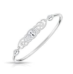 DTPsilver -Damen Armreif/Armbänder 925 Sterling Silber - Keltische Dreifaltigkeitsknoten - keltischen Kollektion - Zirkonia von DTPsilver