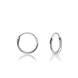 DTPsilver - Damen - Klein Creolen -Ohrringe 925 Sterling Silber - Helix/Tragus/Knorpel - Dicke 1.2 mm - Durchmesser 10 mm von DTPsilver