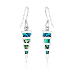 DTPsilver - Damen - Ohrringe 925 Sterling Silber mit Abalone Paua Muschel Dreieck von DTPsilver