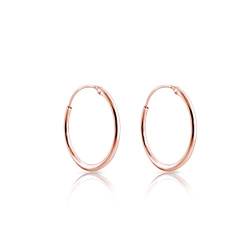 Ohrringe Rosegold Creolen 30mm - Silver Hoops - Creolen Gold Dünn - Creolen Silber Vergoldet Rose - Rosen Ohrringe von DTPsilver