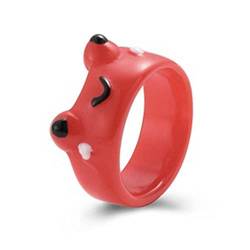 DTREEL Frosch-Ringe aus Kunstharz, niedliche Acryl-Ringe, Mini-Samtring-Box, kreativer Frosch-förmiger Schmuckkasten, Cartoon-Tier, stapelbarer Ring, für Frauen und Mädchen, schlichter, ästhetischer von DTREEL
