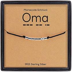 DTWAWA Morsecode Armband Geschenk für Großmutter 925 Sterling Silber Perlen Schmuck zum Weihnachtsgeburtstag von DTWAWA