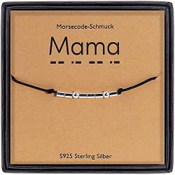 DTWAWA Morsecode Armband Geschenk für Mutter 925 Sterling Silber Perlen Schmuck zum Muttertag Geburtstag von DTWAWA