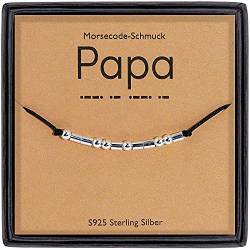 DTWAWA Morsecode Armband Geschenk für Vater 925 Sterling Silber Perlen Schmuck zum Vatertag Geburtstag von DTWAWA