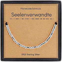 DTWAWA Morsecode Armband Geschenke für Freund 925 Sterling Silber Perlen Freundschaft Schmuck Geschenk für Frauen Sie von DTWAWA