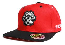 DUB SPENCER Pfusch & Fummel Performance | Premium Snapback Basecap in Rot-Schwarz | samtig weicher Schirm & 3D Gummi Label | Dub (Schirm: gerade) von DUB SPENCER