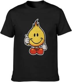 DUCHE Anime World Industries Flame Boy Herren-T-Shirt, Schwarz, Schwarz , L von DUCHE