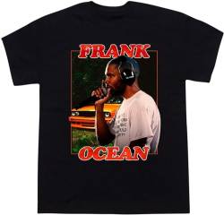 Frank Ocean Blond T-Shirt für Herren – Hiphop Rap-T-Shirt, kurzärmelig, 100 % Baumwolle, Herren-T-Shirt, cooler Druck, Streetwear, Schwarz , XXL von DUCHE
