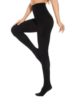 DUCMODA Damen 80 Denier Strumpfhosen Semi-Blickdicht Komfortbund Feinstrumpfhose Schwarz M von DUCMODA