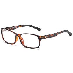 DUCO Computer Gaming mit Transparente Linse Gläsern Blaulicht-Schutz Bildschirmbrille volle Randbrille ergonomisches Design 223T (Tortoise) von DUCO