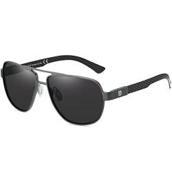DUCO Cool Sonnenbrille Für Männer Polarisierte Sonnenbrille Männer UV-Schutz Kohlefaser Tempel Herren Sonnenbrille Für Fahren 3051 (Gunmetal) von DUCO