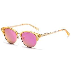 DUCO Damen Sonnenbrille Polarisiert Sonnenbrillen mit UV400 Schutz modisch Designer Sonnenbrille Großer Metall Rahmen DC1221 von DUCO