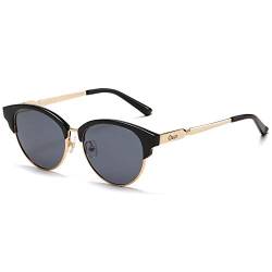 DUCO Damen Sonnenbrille Polarisiert Sonnenbrillen mit UV400 Schutz modisch Designer Sonnenbrille Großer Metall Rahmen DC1221 von DUCO