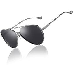 DUCO Herren Polarisierte Sonnenbrille Klassische Unisex Fliegerbrille UV400 Filter Kategorie 3 3025H (Gunmetal) von DUCO