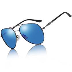 DUCO Premium Herren Polarisierte Sonnenbrille für Männer und Damen 100% UV-Schutz 3027 (Blau) von DUCO