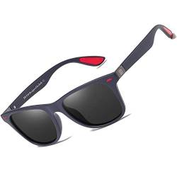 DUCO Retro Sonnenbrille für Herren und Damen zum Fahren Radfahren Angeln Golf 2146 (Blau Schwarz) von DUCO