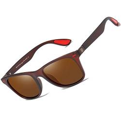 DUCO Retro Sonnenbrille für Herren und Damen zum Fahren Radfahren Angeln Golf 2146 (Braun) von DUCO