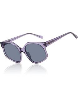 DUCO Retro übergroße quadratische polarisierte Sonnenbrille für Damen Herren trendige Farbtöne UV400-Schutz Sonnenbrille Designer Sonnenbrille DC1108 (Violett) von DUCO