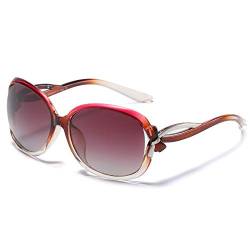 DUCO Sonnenbrille Damen Vintage Retro Runde Polarisierte Sonnenbrillen mit UV400 Schutz Brille Mode Designer-Stil für Frauen 2229 (Gradient lila Rahmen) von DUCO
