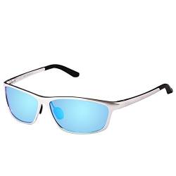 DUCO Sonnenbrille Herren Polarisierte Sportbrille für Männer Klassisch Fahrerbrille Ultraleichte Metallrahme mit UV400-Schutz 2179S (Blau) von DUCO