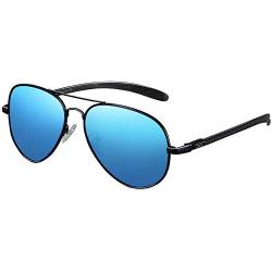 DUCO Sonnenbrille Polarisierte Herren Damen Unisex Metallrahmen Vintage UV400-Schutz Sonnenbrillen 3025S (Blau) von DUCO