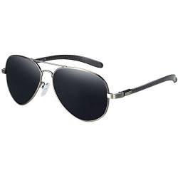 DUCO Sonnenbrille Polarisierte Herren Damen Unisex Metallrahmen Vintage UV400-Schutz Sonnenbrillen 3025S (Grau) von DUCO