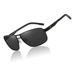DUCO Sonnenbrille Polarisierte Herren Pilotenbrille Metallrahme Retro Ultraleichte Doppelsteg Sonnenbrille UV400-Schutz Sonnenbrille G002 von DUCO