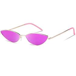 DUCO Trendy Cool Stylish Vintage Cateye Polarisierte Sonnenbrille für Frauen UV400 Schutz W019 (Gold Lila) von DUCO