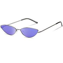 DUCO Trendy Cool Stylish Vintage Cateye Polarisierte Sonnenbrille für Frauen UV400 Schutz W019 (Grau Blau) von DUCO
