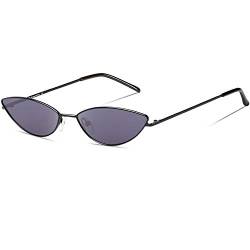 DUCO Trendy Cool Stylish Vintage Cateye Polarisierte Sonnenbrille für Frauen UV400 Schutz W019 (Schwarz grau) von DUCO