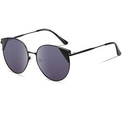 DUCO Vintage Katzenauge Polarisierte Retro Sonnenbrille für Frauen UV-Schutz W018 (Schwarz) von DUCO