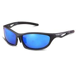 DUCO polarisierte Sonnenbrillen fürs Angeln Golf Outdoor Sportaktivitäten bruchfeste Sonnenbrille für Frauen und Männer TR90-Rahmen 6211 (Gunmetal Rahmen Revo Blau Linse) von DUCO