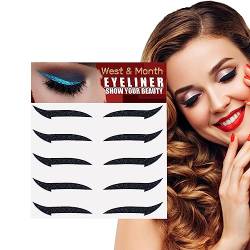 Glitzer-Eyeliner-Aufkleber, 5 Paar sofort selbstklebende Eyeliner-Schablonen mit Glitzer, Aufkleber-Eyeliner mit Glanzeffekt, Make-up-Eyeliner-Aufkleber für Frauen und Mädchen Dudok von DUDOK