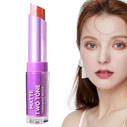 Lipgloss Mattstift | Nude Matte Lippenstift Langanhaltend wasserfest Zweifarbig,Matter Lippenstift, langlebig, wasserdicht, für Damen, Lippenstift, Antihaft-Becher, Make-up, Geschenk, Dudok von DUDOK