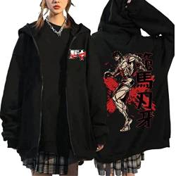 Grappler Baki Kapuzenpullover mit Reißverschluss Männer Frauen mit Kapuze Streetwear Harajuku Japanische Anime Hanma Baki Son of Ogre Grafik Reißverschluss Sweatshirt Mode Jacke Mantel von DUDSOG