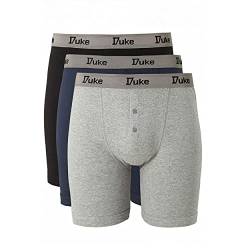 Duke London Herren Driver Kingsize Boxer Shorts Baumwolle (3 Stück) (8XL) (Schwarz/Grau/Marineblau) von DUKE