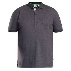 GRANT-Charcoal Marl-D555 Fully Combed Pique Polo Shirt 2XL von DUKE