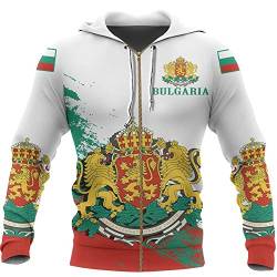 DUNBRI Hoodie - Spezielle Kleidung des Bulgarischen Malmusters (Color : Zip Hoodie, Size : L) von DUNBRI