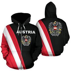 DUNBRI Hoodies - Gemusterte Kleidung Im Österreichischen Stil (Color : Zip Hoodie, Size : 4XL) von DUNBRI