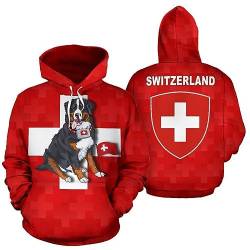 DUNBRI Pullover-Hoodie - Schweizer Berner Sennenhund-Musterkleidung (Color : Hoodie, Size : L) von DUNBRI