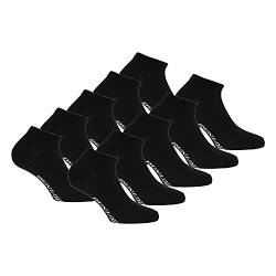 DUNLOP 10 Paare Unisex Socken am Knöchel Sneaker aus weicher Baumwolle Schwarz 35-40 von DUNLOP