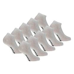 DUNLOP 10 Paare Unisex Socken am Knöchel Sneaker aus weicher Baumwolle Weiß 35-40 von DUNLOP