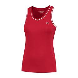 DUNLOP Damen CLUB TANK TOP, Sport Tennis Trägershirt, Rot von DUNLOP
