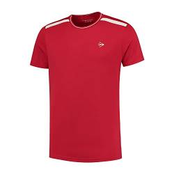 DUNLOP Herren CLUB CREW TEE, Sport Tennis T-Shirt, Rot/Weiß von DUNLOP