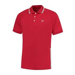 DUNLOP Herren CLUB POLO, Sport Tennis Polo Hemd T-Shirt, Rot/Weiß von DUNLOP