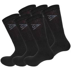 Dunlop 6 Paar Tennis-Sportsocken - mittlere Wadenlänge - Frottee-Baumwolle - Herren (Schwarz, 43-46) von DUNLOP